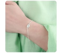 Ornamental CZ Silver Bracelet BRS-739